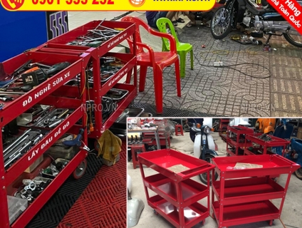 Xe đẩy đựng dụng cụ đồ nghề 3 ngăn các loại
