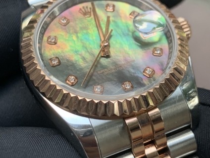 ✔️ RL bọc vàng hoàn thiện bậc nhất mặt số sà cừ tím cọc số kim cương