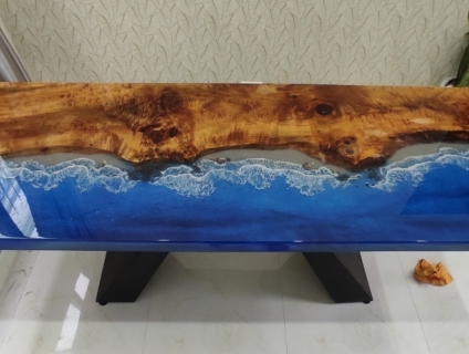 Bàn gỗ Epoxy Resin Sóng Biển