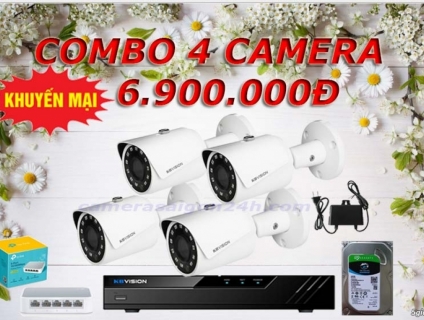 Combo Bộ 4 Camera IP Ngoài Trời Giá Rẻ
