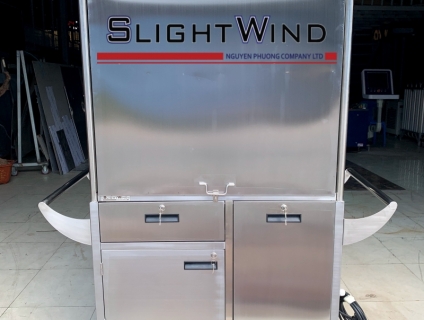 Xe cà phê inox take away tiện lợi, dễ sử dụng