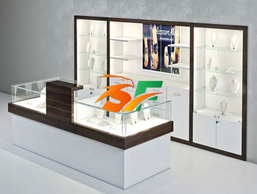 Tủ trưng bày trang sức cho cửa hàng showroom