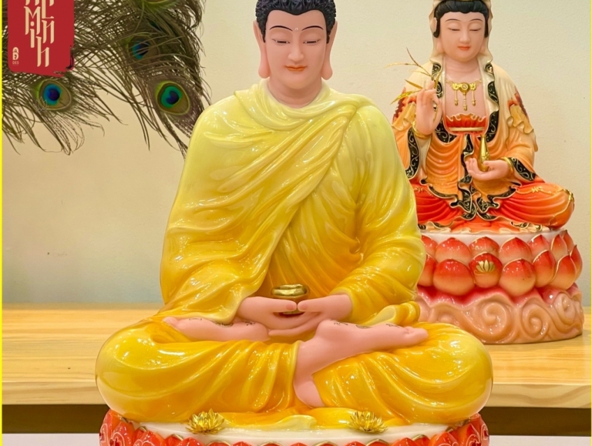 Tượng phật Thích ca mâu ni 40cm chất liệu bột đá