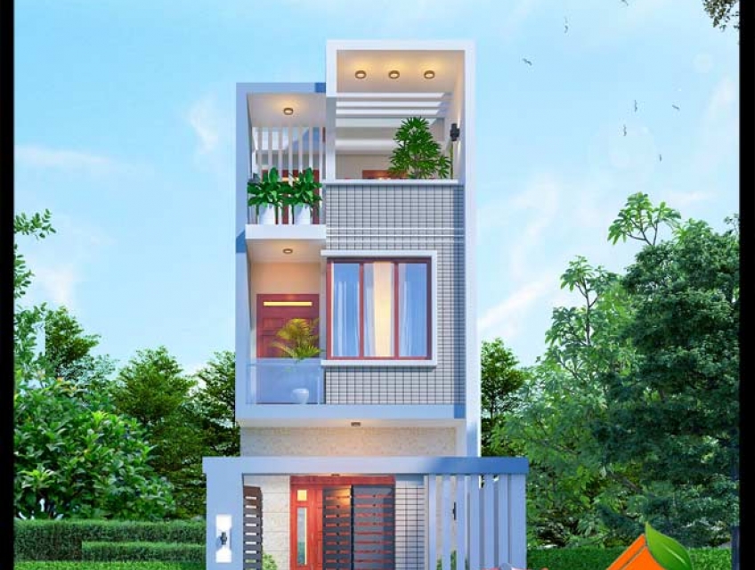 Thiết kế mẫu mặt tiền nhà phố đẹp 5m 3 tầng tiện nghi hiện đại