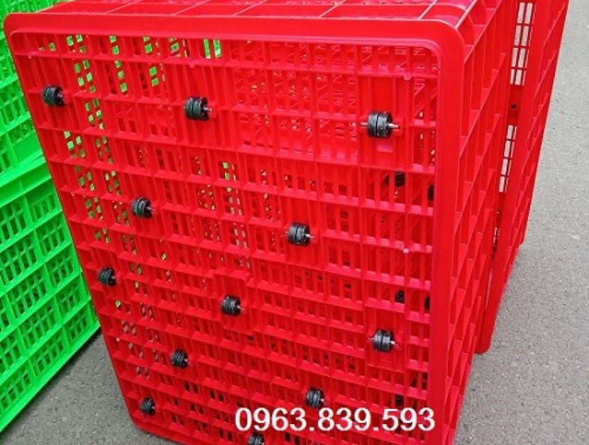 Bán rổ nhựa đựng hàng có 26 bánh xe, sóng nhựa hs015 rẻ / 0963.839.593