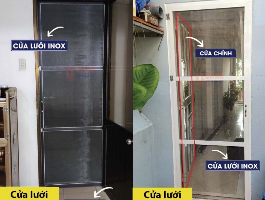 Cửa Lưới Chống Muỗi Dạng Đóng Mở cho Cửa Ra Vào