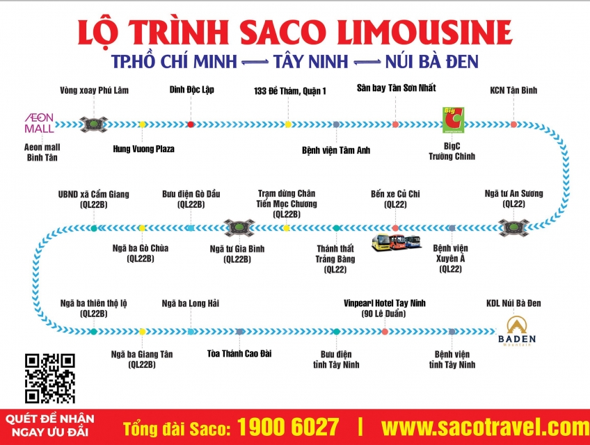 Đặt xe đi Tây Ninh nhanh chóng, tiện lợi - SACO TRAVEL