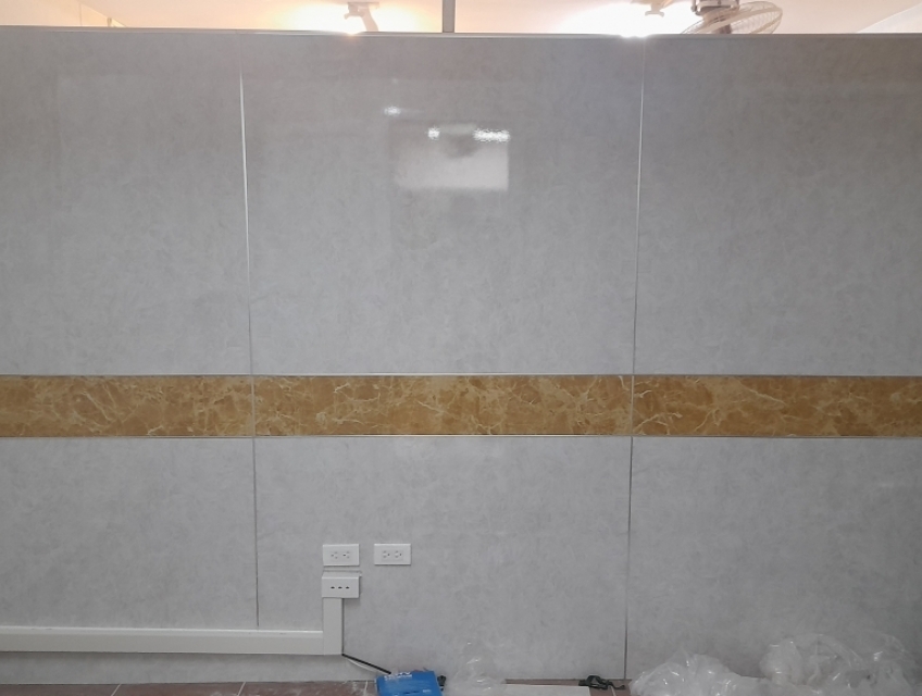 Thi công hoàn thiện tấm ốp pvc Vân đá