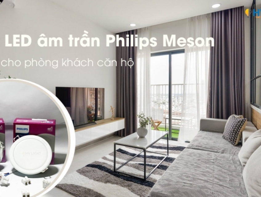 Đèn LED âm trần Philips Meson dùng cho phòng khách HCM | HV Lighting