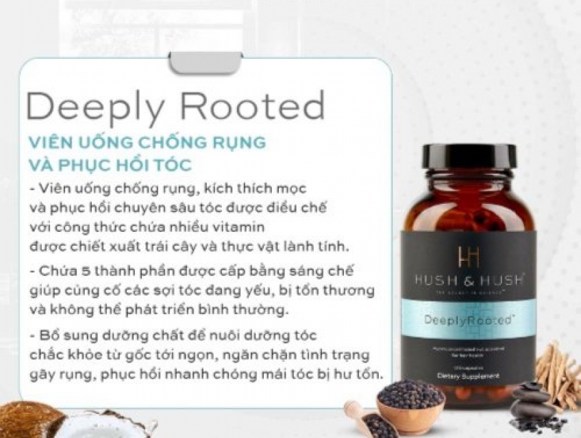 Viên Uống Chống Rụng Và Phục Hồi Tóc – HUSH & HUSH DeeplyRooted
