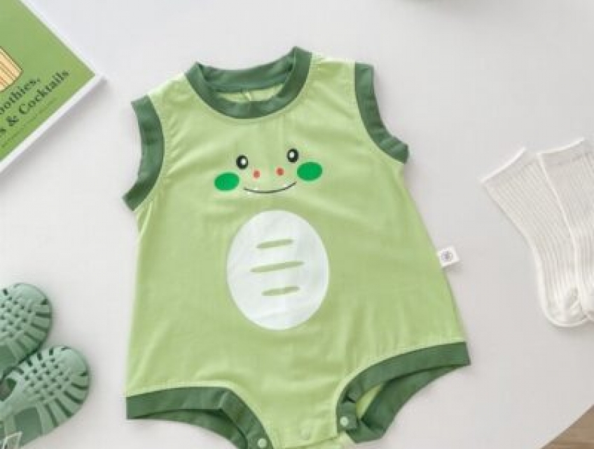 Bodysuit cho bé liền thân sát nách vải cotton mát cho bé.