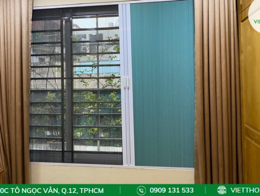 Cửa lưới chống muỗi kết hợp rèm 2in1 - Việt Thống