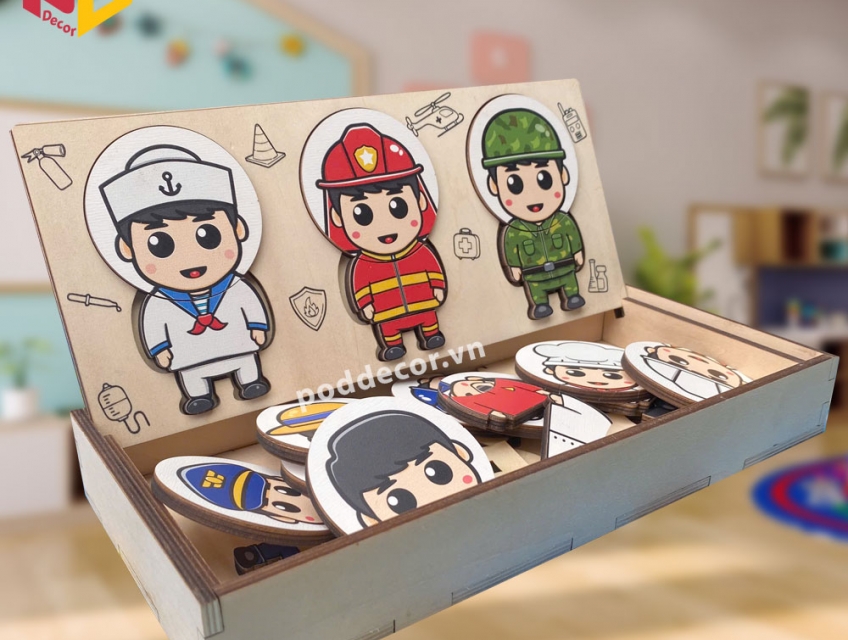 Bộ đồ chơi ráp hình PT03 Bộ sưu tập đồng phục các ngành nghề