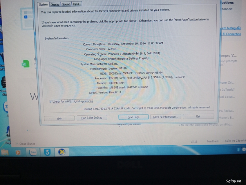 Cần bán laptop dell i5 thể hệ 2 ssd128 ram8g  giá bèo 1t2