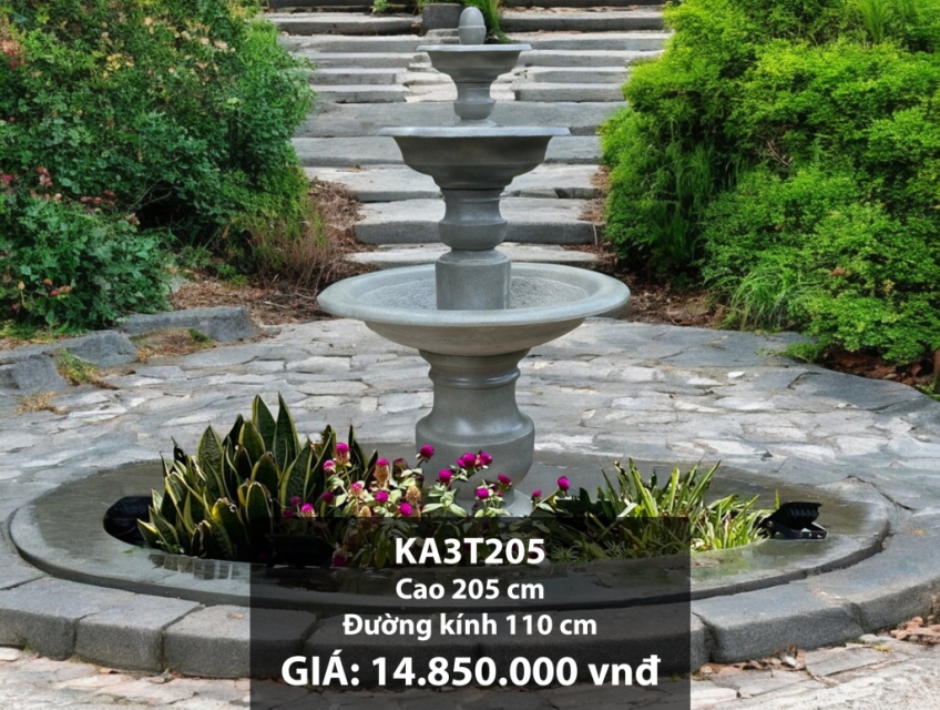 Đài phun nước cao 2m – 3 tầng KA03T205