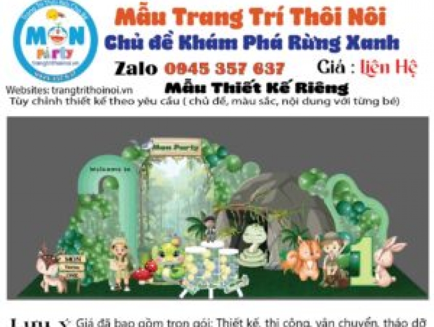 Trang Trí Thôi Nôi Rừng Xanh – Tổng Hợp Mẫu Hot Nhất