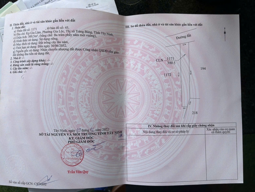 Cần Bán Nhanh Nhà Đất Thuộc KP Gia Lâm- Phường Gia Lộc- Thị Xã Trảng