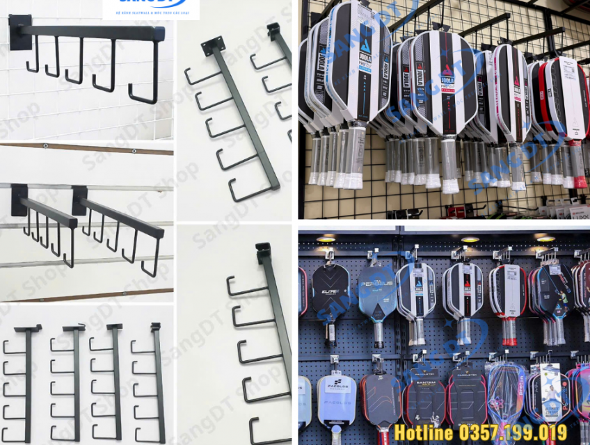 Móc Treo Vợt Pickleball Có 5 Móc Râu Nhỏ – Giải Pháp Trưng Bày Tiết Ki