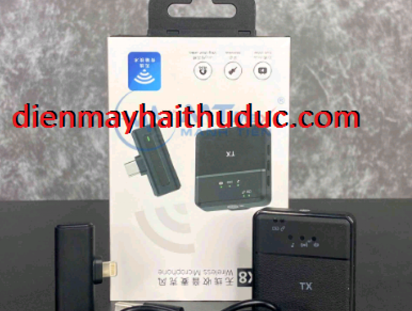 Micro Wireless Microphone SX8 dùng cho thu âm trên Iphone
