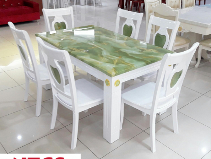 Thanh lý  Bàn Ăn Mặt Đá Cẩm Thạch Cao Cấp 6 Ghế