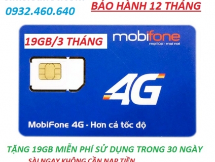 Sim Mobifone 4G F90 tặng ngay 19G sử dụng miễn phí trong 3 tháng