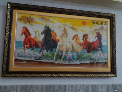 Bán lại tranh thêu chữ thập Ngựa "Mã đáo thành công"