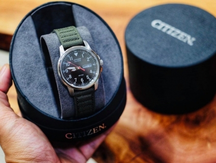 XÁCH TAY USA - Citizen Eco Drive Dây Dù Xanh Quân Đội CỰC CHẤT .. End 22h59 -10/10/2019