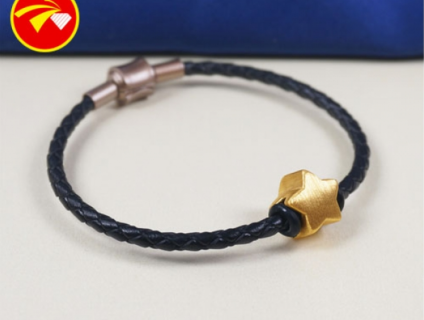 Vòng Tay Da Khóa Titan Ngôi Sao 24k