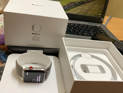 Apple Watch Series 3 LTE , 42mm Space Thép Trắng dây thép trắng