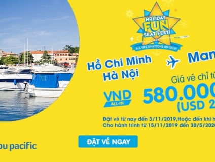 Chỉ 25 USD khuyến mãi từ Cebu Pacific trải nghiệm