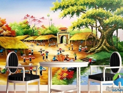 Tranh gạch men cảnh đồng quê