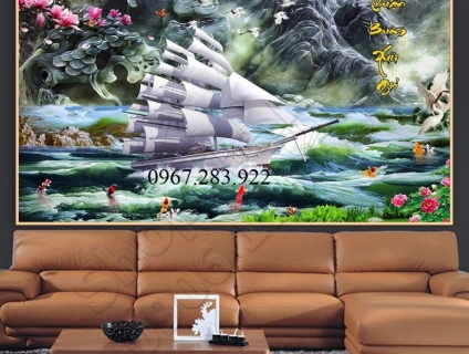 Tranh gạch trang trí thuận buồm xuôi gió