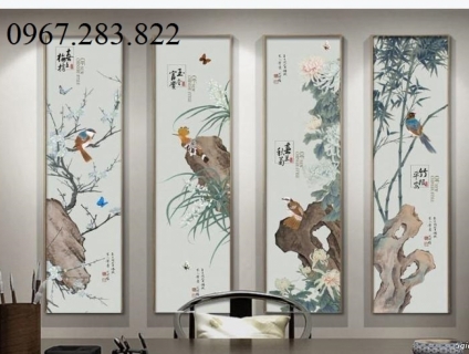 Tranh gạch ốp tường trang trí tứ quý