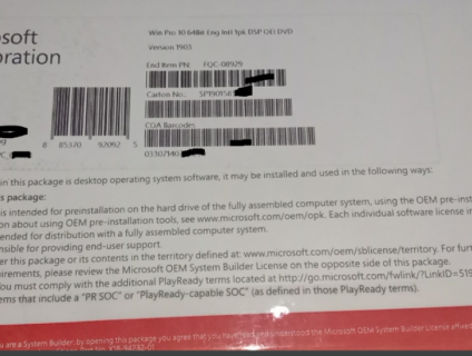 Cần bán đĩa Microsoft Windows 10 Pro 64bit 1pk DSP OEI DVD (FQC-08929)