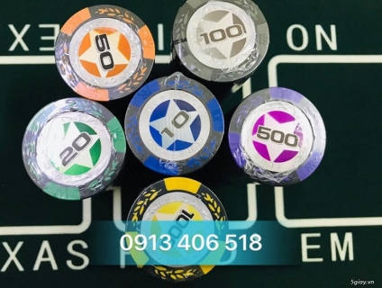 Bộ phỉnh poker 300 chip,500 chip có số hàng cao cấp nhập khẩu
