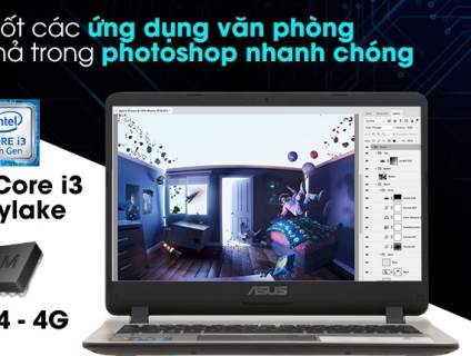 ASUS X407UA: Core i3 7020u/4G/1T, màn 14in tràn viền, còn BH lâu 9th !