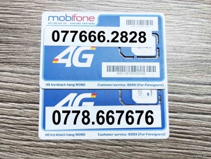 Bán sim trả trước Mobi đầu số mới