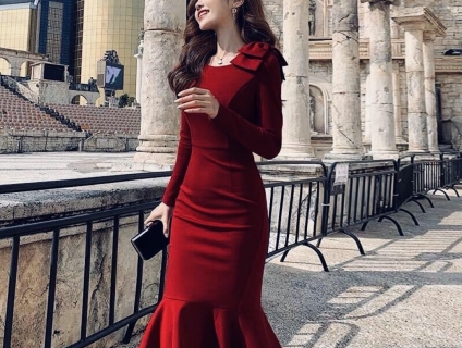 chuyên sỉ đầm tay dài thu đông xuân tại xưởng may đô thành