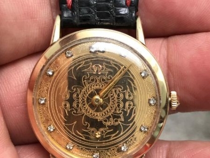 Giao lưu omega vỏ vàng đúc 14k, mặt vàng đúc 14k đính kim cương