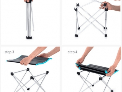 Bàn xếp inox mặt nhôm gấp gọn đi cắm trại, câu cá NatureHike chuyên ng