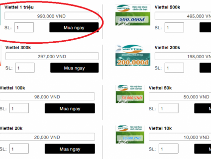 Mua Thẻ Viettel 1 Triệu Giá Rẻ Bằng ATM, Visa, Mastercard