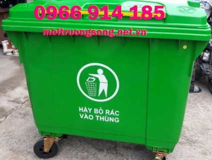 Bán xe thu gom rác 660l 4 bánh hdpe giá tốt Bình Dương