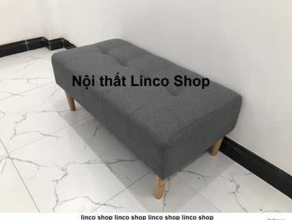 Ghế sofa đôn chữ nhật xám đen 1mx50 vải bố giá rẻ tại Kiên Giang