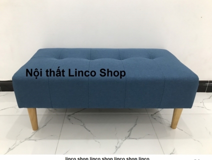 Ghế sofa đôn chữ nhật màu xanh dương 1mx50 vải bố giá rẻ tại Nghệ An