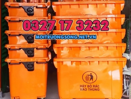 Cung cấp xe rác đẩy tay, xe thu gom rác 660l hdpe giá rẻ Sài Gòn