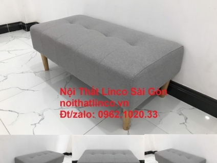 Ghế đôn salon chữ nhật xám ghi trắng giá rẻ 1m x 50cm nhỏ gọn Linco SG