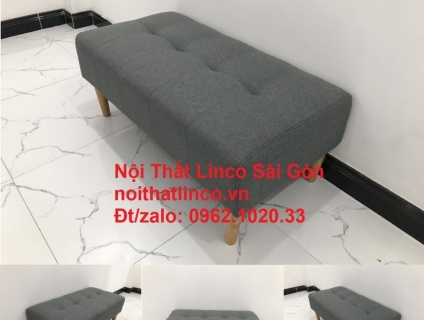Ghế đôn sofa chữ nhật xám đen dài 1m giá rẻ | Nội thất Linco Sài Gòn