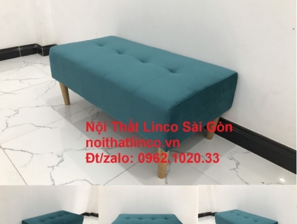 Ghế đôn sofa chữ nhật xanh cổ vịt giá rẻ | Nội thất Linco Sài Gòn