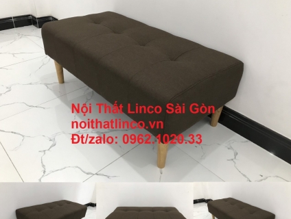 Ghế salong đôn sofa chữ nhật dài 1m nâu cafe đậm giá rẻ | sofa LincoSG