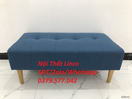 Ghế đôn sofa giá rẻ hình chữ nhât màu xanh Nội Thất Linco Cần Thơ